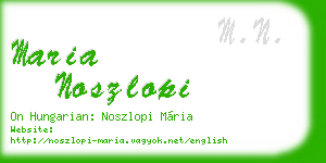 maria noszlopi business card